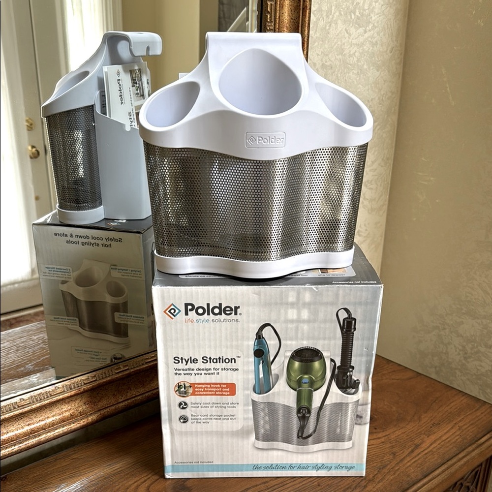 Polder Style Station Organizer-storage for styling tools.